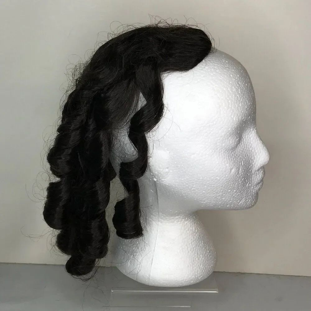 Wig Wiglet Dress-up Halloween Dark Brown Banana Curls Costume Hairpiece Victoria